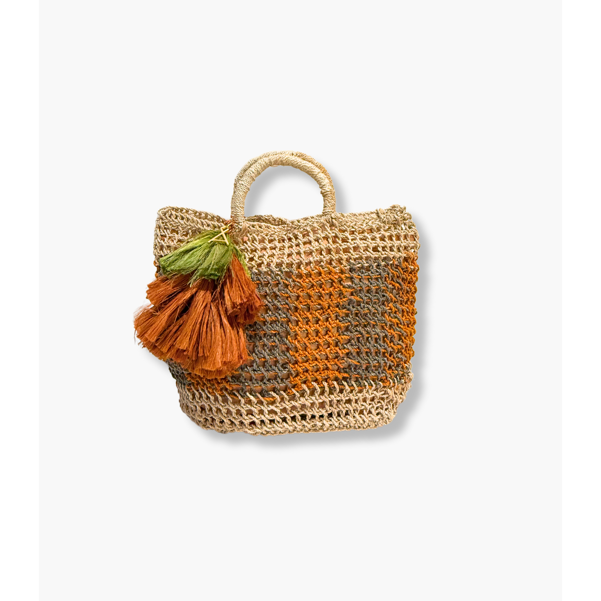 Natural/Grey/Mustard Lina Mamari Bilum Shopper by Sepik