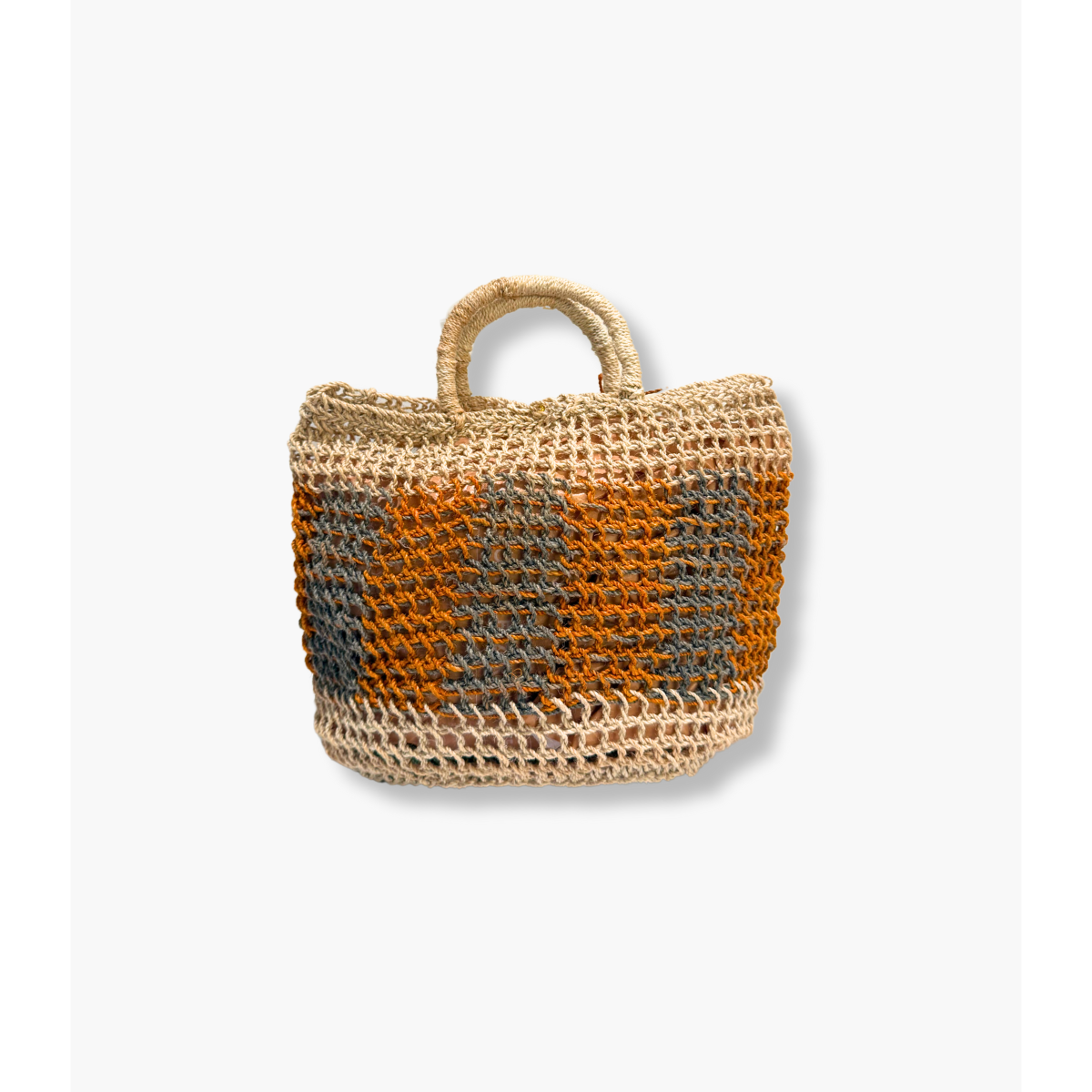 Natural/Grey/Mustard Lina Mamari Bilum Shopper by Sepik