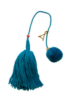 Turqoise Wool Wood Tassels by Among Equals