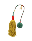 Fawn Wool Wood Tassel with teal pompom by Among Equals