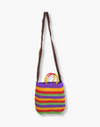 Purple/Yellow/Red/Green Tanila Raun Raun Bilum Shopper with long strap by Sepik
