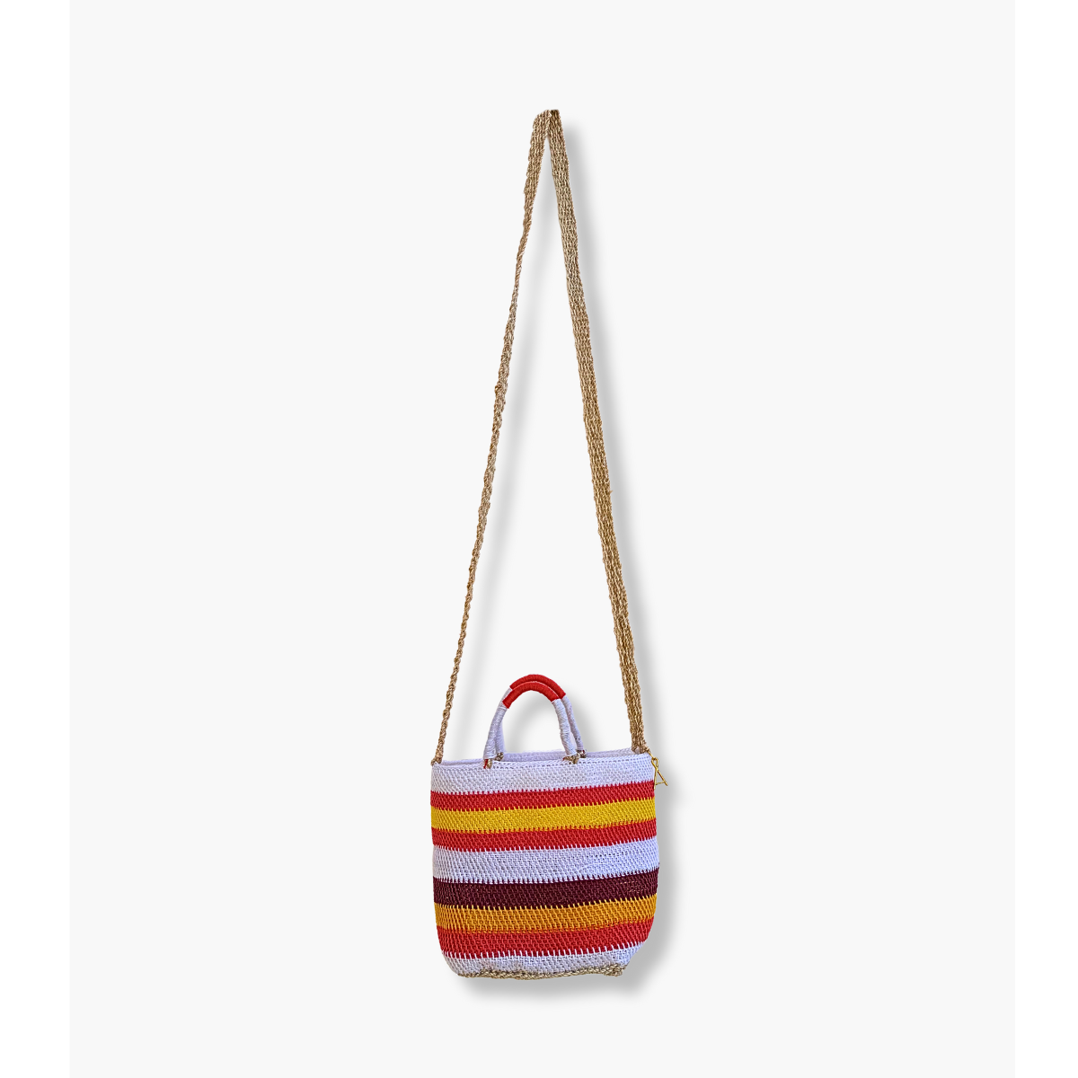 White/Orange/Yellow Tanila Raun Raun Bilum Shopper Long Strap by Sepik