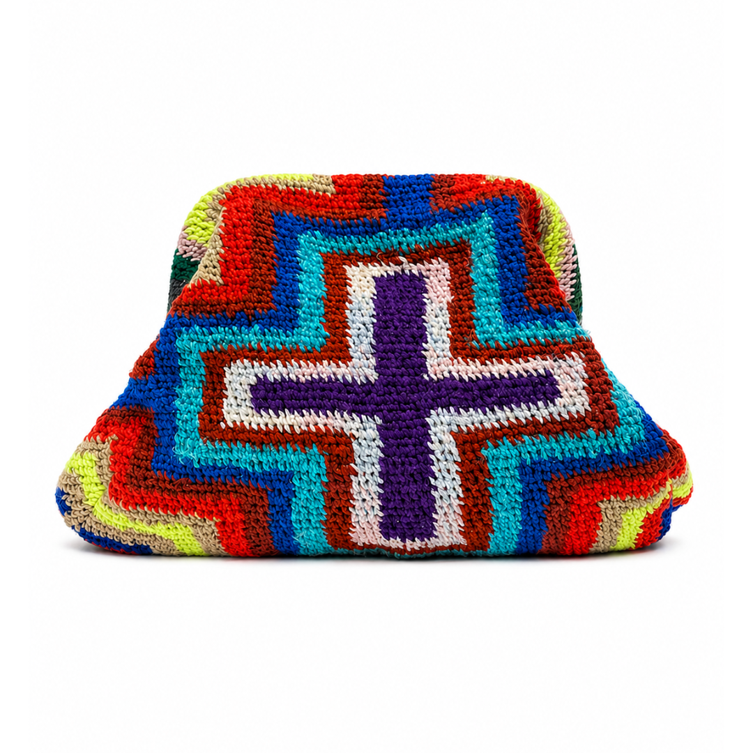 Cross Design Bilum Clutch by Kessie