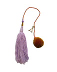Lilac/Brown Wool Wood Tassel with brown pompom by Among Equals