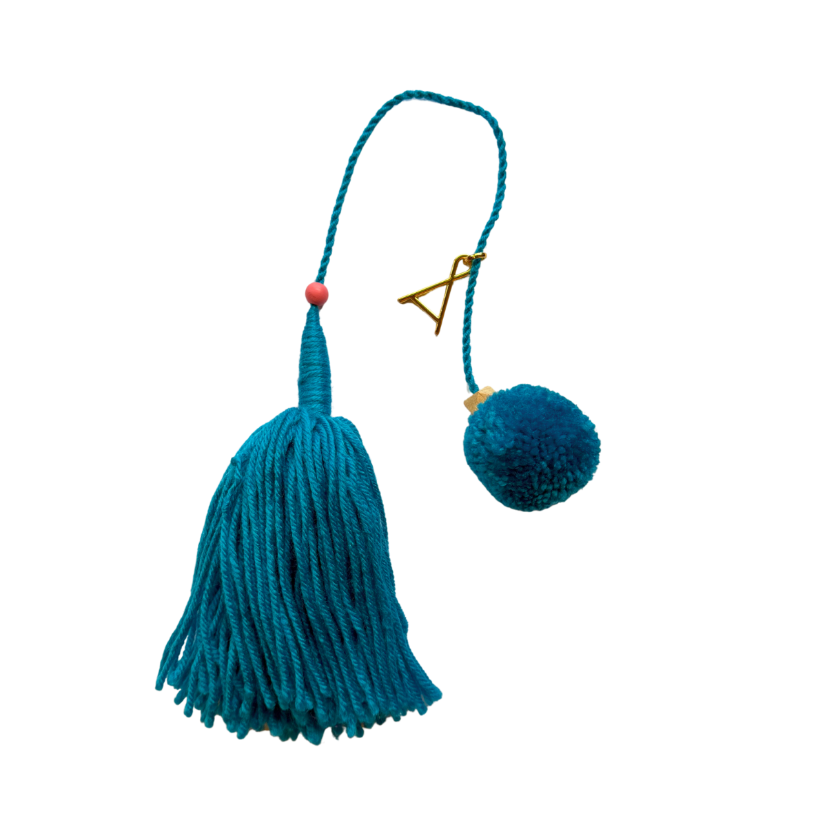 Turqoise Wool Wood Tassels by Among Equals
