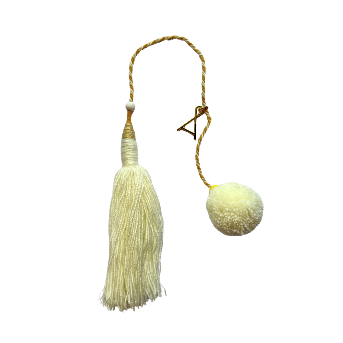 White Wool Wood Tassels by Among Equals