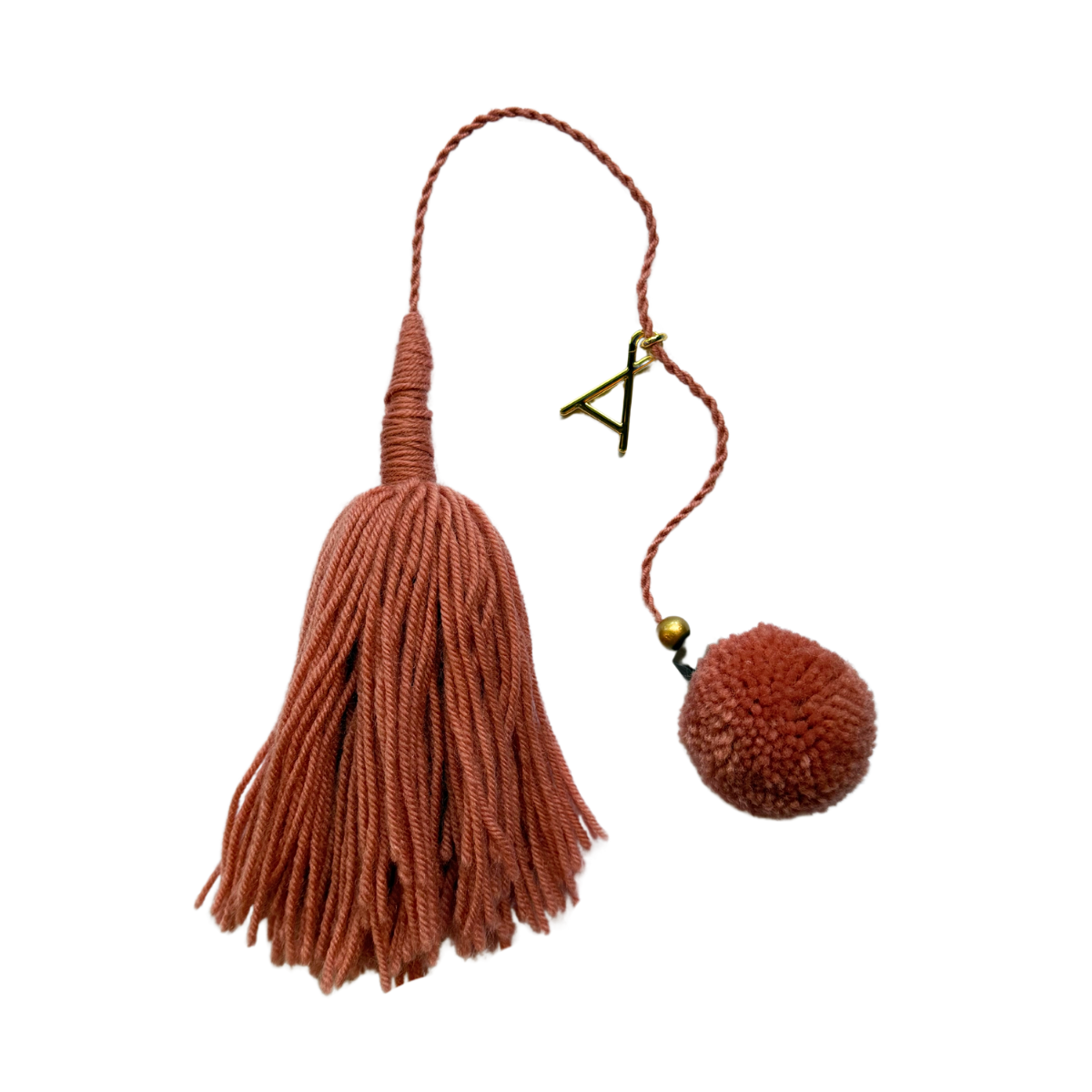 Salmon Wool Wood Tassels by Among Equals