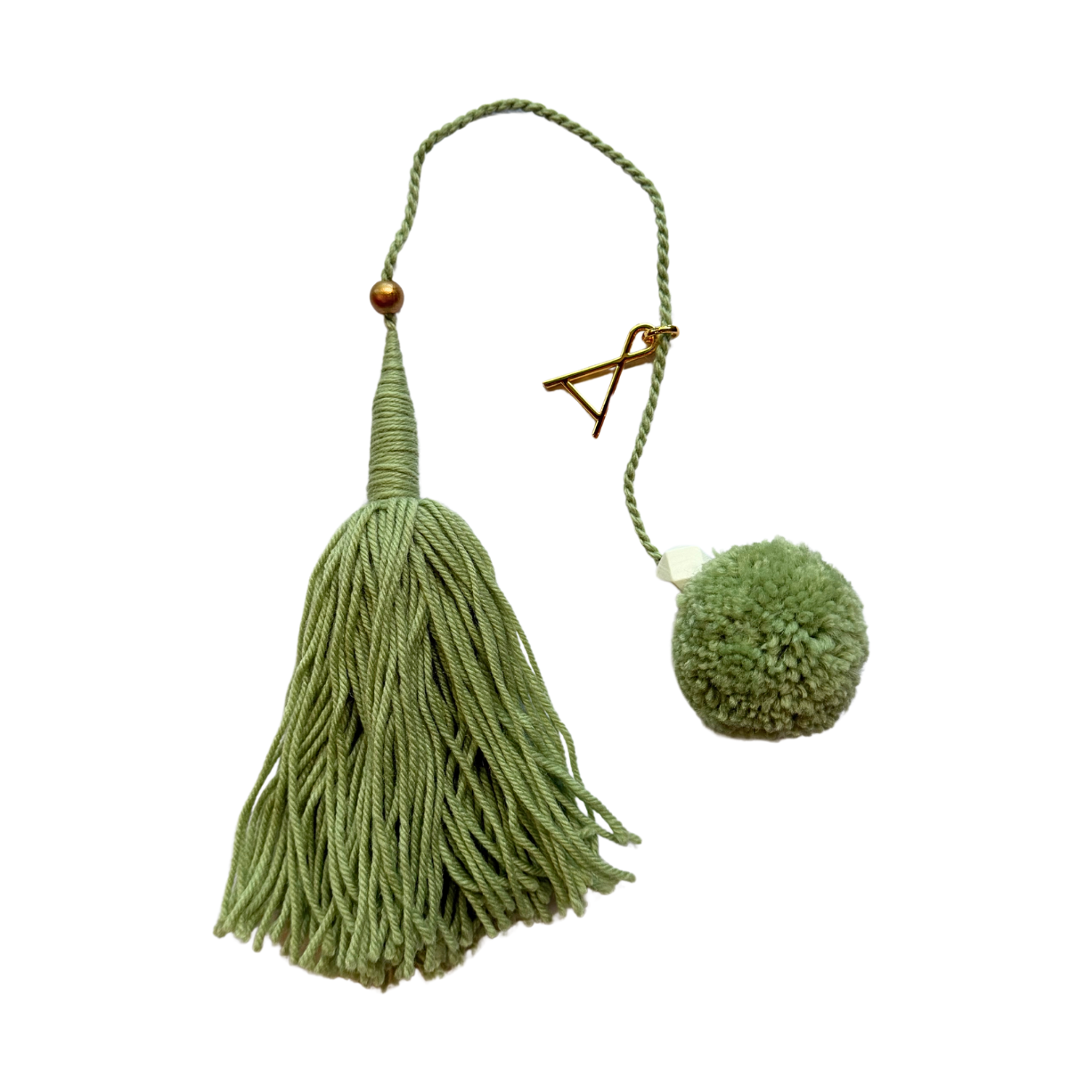 Khaki Wool Wood Tassels by Among Equals