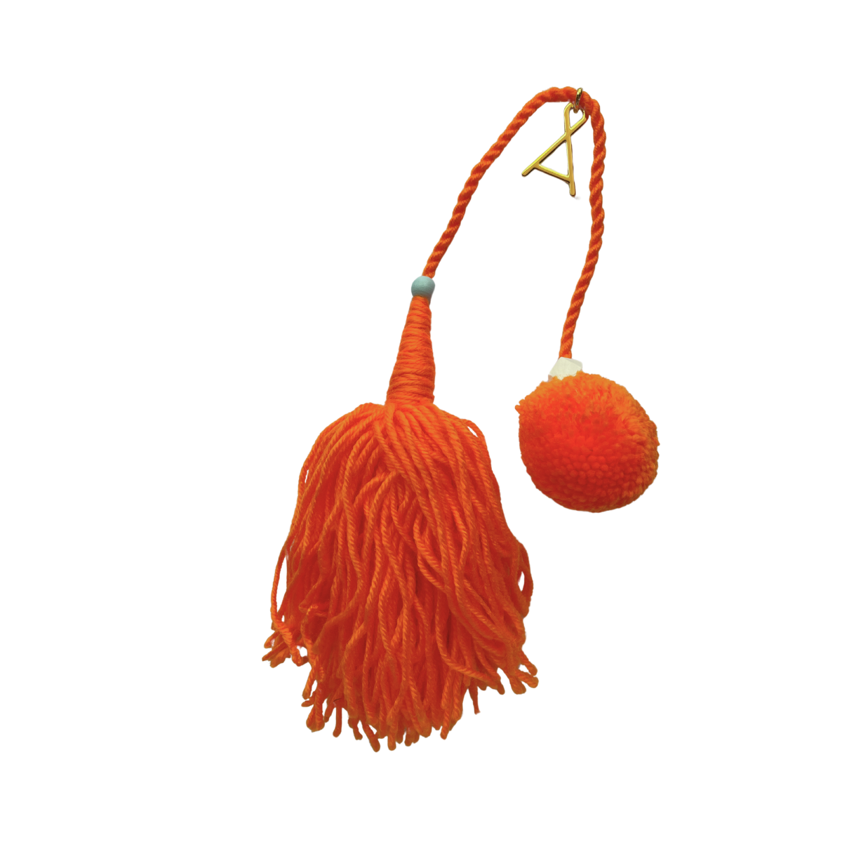 Neon Orange Wool Wood Tassels by Among Equals