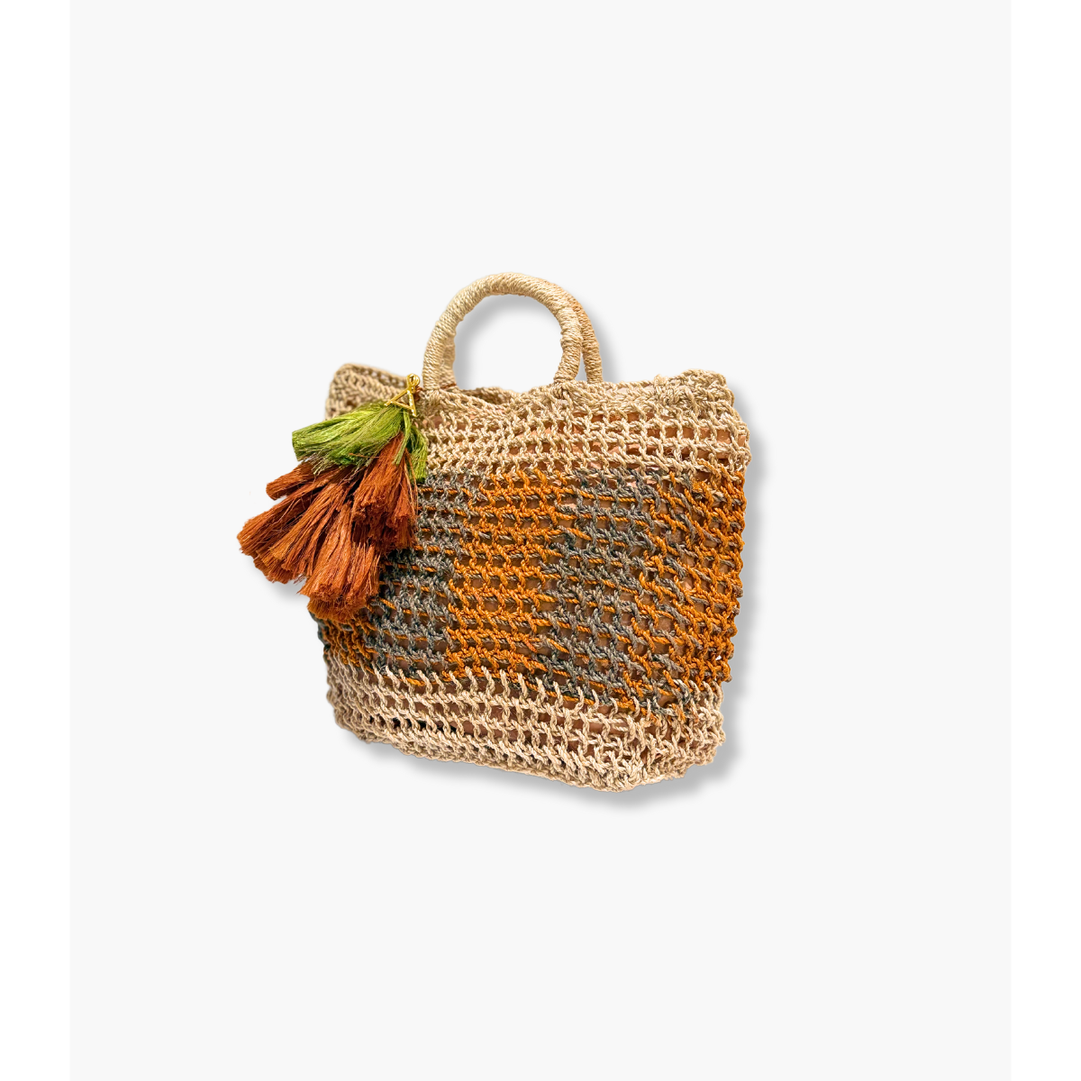 Natural/Grey/Mustard Lina Mamari Bilum Shopper by Sepik